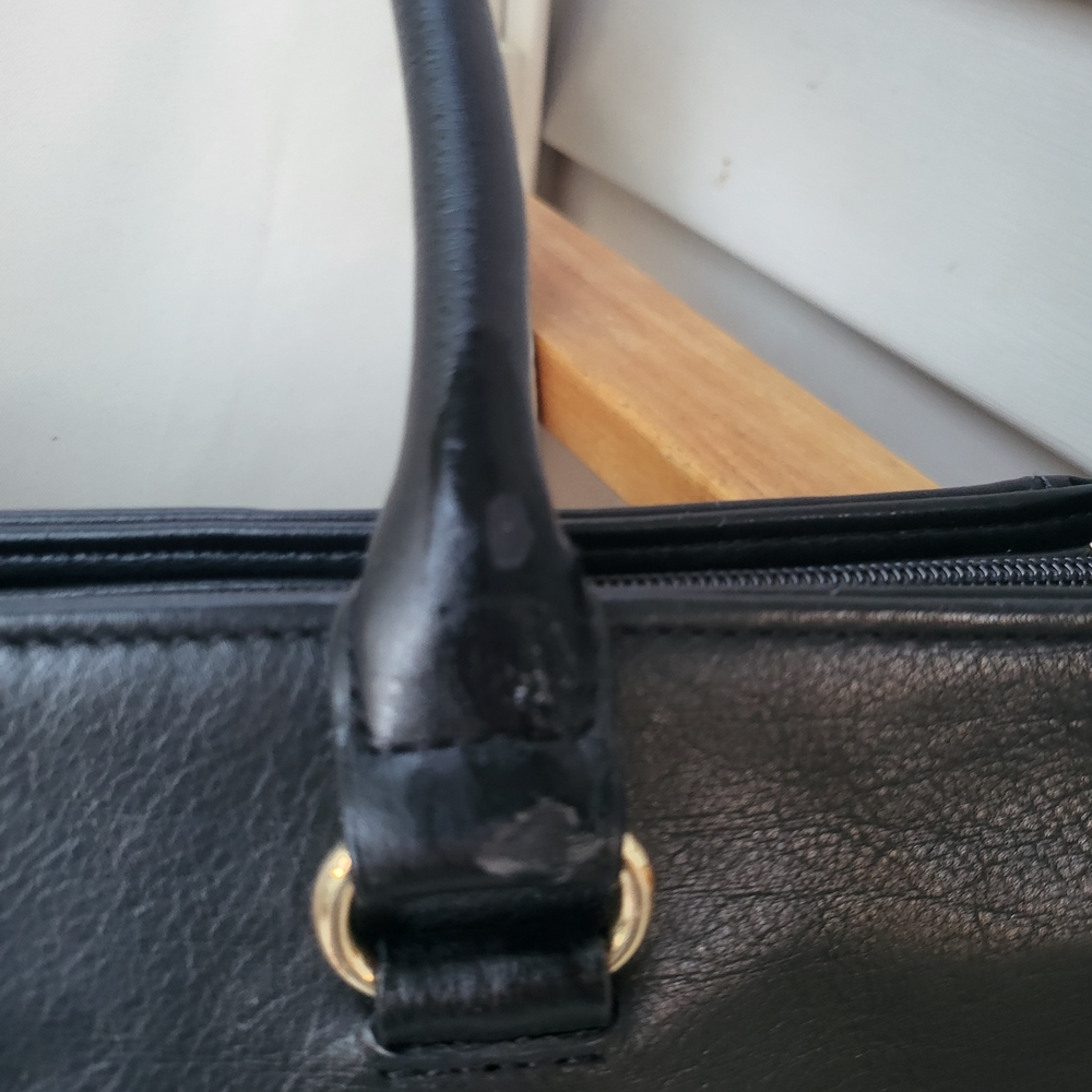 Tignanello Black Leather Tote Bag 14 X 5 X 12 - Picture 6 of 14